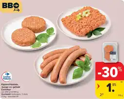 Carrefour Kippenchipolata, -burger en -gehakt carrefour aanbieding