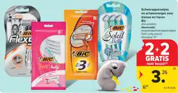 Carrefour Scheerapparaatjes en scheermesjes voor dames en heren bic aanbieding