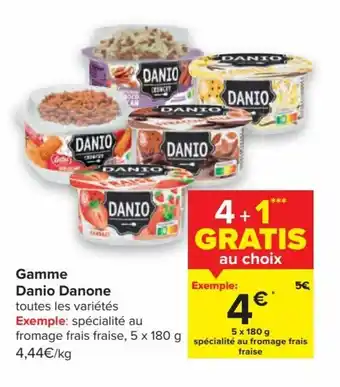 Carrefour Market Gamme Danio Danone 5 x 180 g aanbieding
