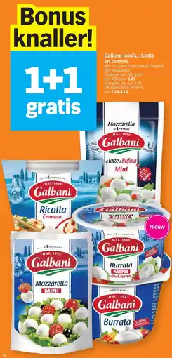 Albert Heijn Galbani mini's, ricotta en burrata aanbieding