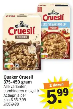 Albert Heijn Quaker cruesli aanbieding