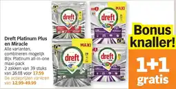 Albert Heijn Dreft platinum plus en miracle aanbieding