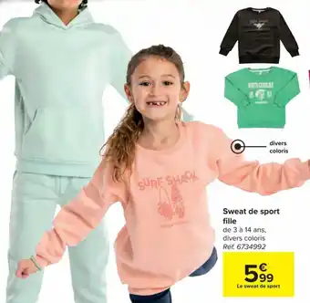 Carrefour Sweat de sport fille aanbieding