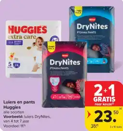 Carrefour Luiers en pants huggies aanbieding