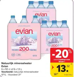 Carrefour Natuurlijk mineraalwater evian aanbieding