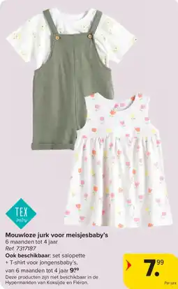 Carrefour Mouwloze jurk voor meisjesbaby's aanbieding