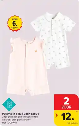Carrefour Pyjama in piqué voor baby's aanbieding