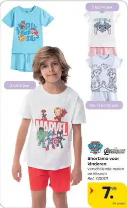 Carrefour Shortama voor kinderen aanbieding