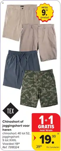 Carrefour Chinoshort of joggingshort voor heren aanbieding