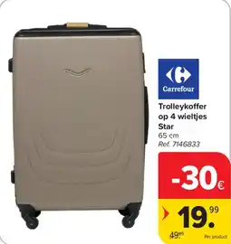 Carrefour Trolleykoffer op 4 wieltjes Star aanbieding