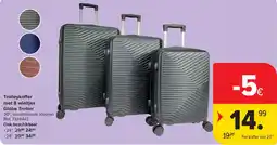 Carrefour Trolleykoffer met 8 wieltjes globe trotter aanbieding