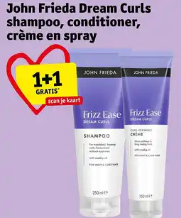 Kruidvat John Frieda Dream Curls shampoo, conditioner, crème en spray aanbieding