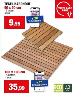 Hubo TEGEL HARDHOUT 50 x 50 cm aanbieding