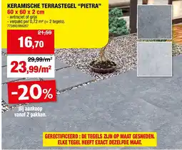 Hubo KERAMISCHE TERRASTEGEL “PIETRA” aanbieding