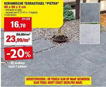 Hubo KERAMISCHE TERRASTEGEL “PIETRA” aanbieding