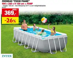 Hubo ZWEMBAD “PRISM FRAME” 400 x 200 x H 100 cm + POMP aanbieding