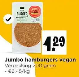 Jumbo Jumbo hamburgers vegan aanbieding