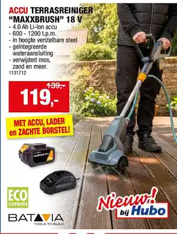 Hubo ACCU TERRASREINIGER “MAXXBRUSH” 18 V aanbieding