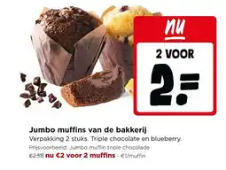 Jumbo Jumbo muffins van de bakkerij aanbieding