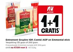Jumbo Entremont Gruyère IGP, Comté AOP en Emmental stick aanbieding