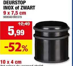 Hubo DEURSTOP INOX of ZWART 9 x 7,5 cm aanbieding
