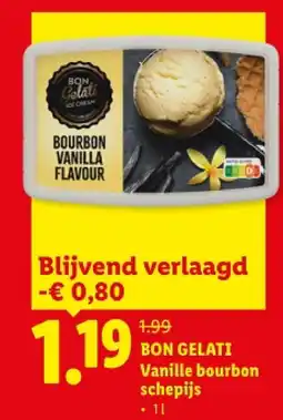 Lidl BON GELATI Vanille bourbon schepijs aanbieding