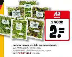 Jumbo Jumbo rucola, veldsla en sla melanges aanbieding