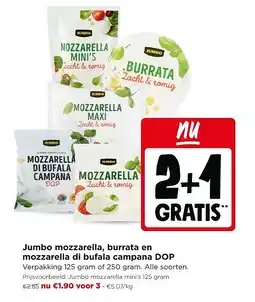 Jumbo Jumbo mozzarella, burrata en mozzarella di bufala campana DOP aanbieding