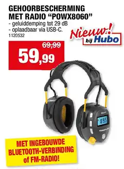 Hubo GEHOORBESCHERMING MET RADIO “POWX8060” aanbieding