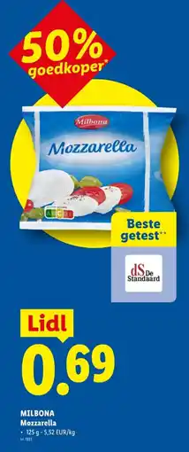 Lidl MILBONA Mozzarella aanbieding