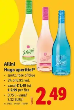Lidl Allini Hugo aperitief aanbieding