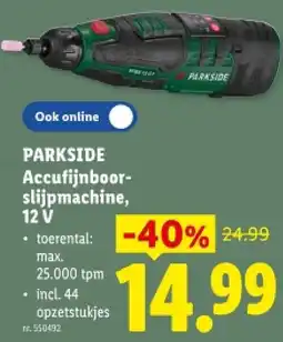Lidl Accufijnboorslijpmachine, 12 V aanbieding