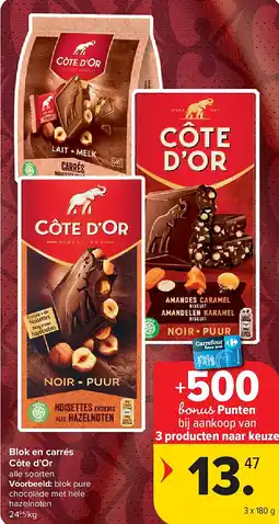 Carrefour Blok en carrés Côte d’Or aanbieding