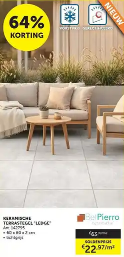 Zelfbouwmarkt KERAMISCHE TERRASTEGEL LEDGE aanbieding