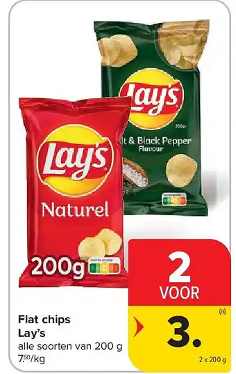 Carrefour Flat chips Lay’s aanbieding