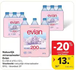Carrefour Natuurlijk mineraalwater Evian aanbieding