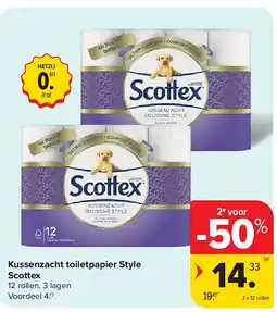 Carrefour Kussenzacht toiletpapier Style Scottex aanbieding