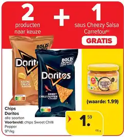 Carrefour Chips Doritos aanbieding