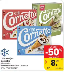 Carrefour IJshoorntjes Cornetto aanbieding