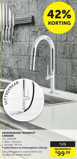 Zelfbouwmarkt KEUKENKRAAN MAVERICK CHROOM aanbieding