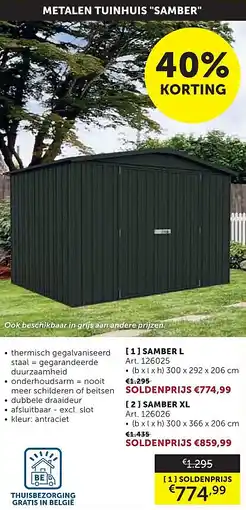 Zelfbouwmarkt SAMBER L aanbieding