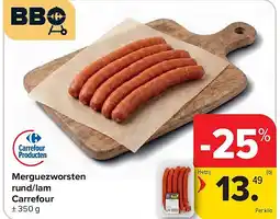 Carrefour Merguezworsten rund/lam Carrefour aanbieding