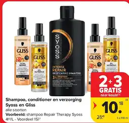 Carrefour Shampoo, conditioner en verzorging Syoss en Gliss aanbieding