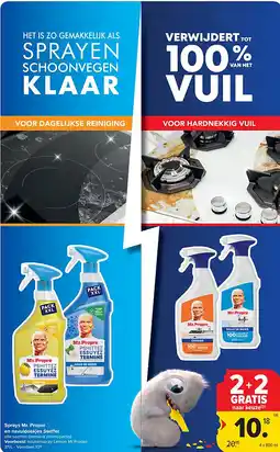 Carrefour Sprays Mr. Proper en navuldoekjes Swi er aanbieding