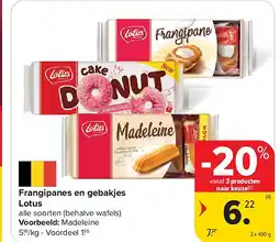 Carrefour Frangipanes en gebakjes Lotus aanbieding