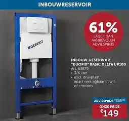 Zelfbouwmarkt INBOUW-RESERVOIR “DUOFIX” BASIC DELTA UP100 aanbieding