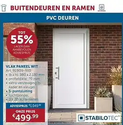 Zelfbouwmarkt VLAK PANEEL WIT aanbieding