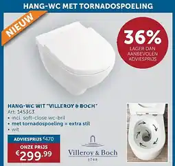 Zelfbouwmarkt HANG-WC WIT VILLEROY & BOCH aanbieding