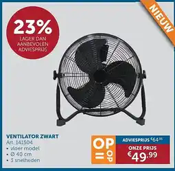 Zelfbouwmarkt VENTILATOR ZWART aanbieding