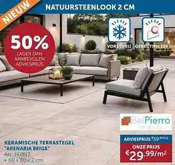 Zelfbouwmarkt KERAMISCHE TERRASTEGEL ARENARIA BEIGE aanbieding